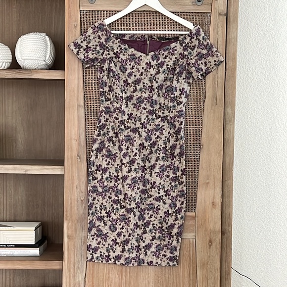 Zara purple dress flower printed size Small - Picture 2 of 9